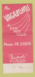 Matchbook Cover - The Vagabonds Miami FL 30 Strike