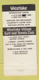 Matchbook Cover - Westlake CA Tourism 30 Strike