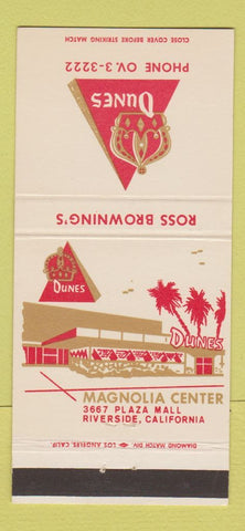 Matchbook Cover - Dunes Magnolia Center Riverside CA 30 Strike