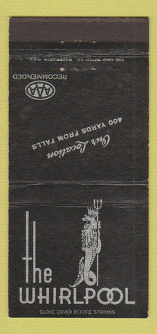 Matchbook Cover - The Whirlpool Niagara Falls NY 30 Strike