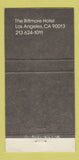Matchbook Cover - The Biltmore Hotel Los Angeles CA 30 Strike