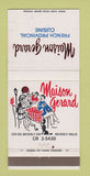 Matchbook Cover - Maison Gerard French Restaurant Beverly Hills CA 30 Strike