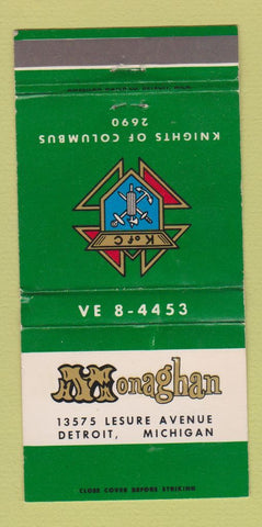 Matchbook Cover - Monaghan Knights of Columbus Detroit MI WEAR 30 Strike