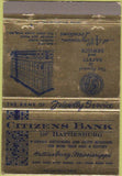 Matchbook Cover - Citizens Bank Hattiesburg MS 40 Strike