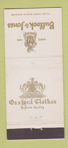 Matchbook Cover - Oxxford Men's Clothes Bullock Jones 30 Stick