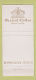 Matchbook Cover - Oxxford Men's Clothes Bullock Jones 30 Stick