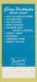 Matchbook Cover - George Washington Motor Lodges King of Prussia PA 30 Strike