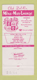 Matchbook Cover - Mira Mar Lounge Manoa Havertown PA 30 Strike