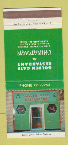 Matchbook Cover - Golden Gate Restaurant Chinese Cleveland OH 30 Strike