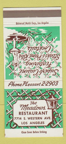 Matchbook Cover - Meadows Restaurant Los Angeles CA 30 Strike