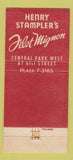 Matchbook Cover - Henry Stampler's Filet Mignon New York City 30 Strike