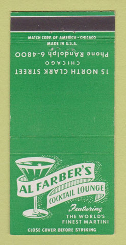 Matchbook Cover - Al Farber's Cocktail Lounge Chicago IL 30 Strike