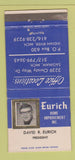 Matchbook Cover - Eurich Home Improvement Indian River Saginaw MI 30 Strike