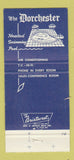 Matchbook Cover - Dorchester Motel Detroit MI 30 Strike