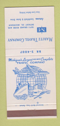 Matchbook Cover - Maritz Travel Agency Detroit MI 30 Strike