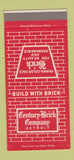 Matchbook Cover - Century Brick Company Detroit MI 30 Strike