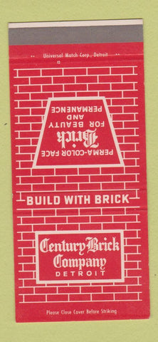 Matchbook Cover - Century Brick Company Detroit MI 30 Strike