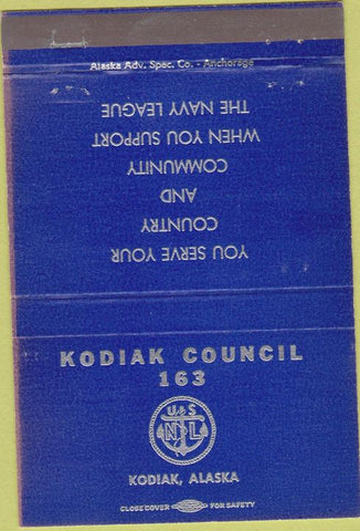 Matchbook Cover - Kodak Council 163 Kodiak AK 40 Strike