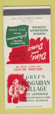 Matchbook Cover - Grez's Hungarian Village Detroit MI 30 Strike