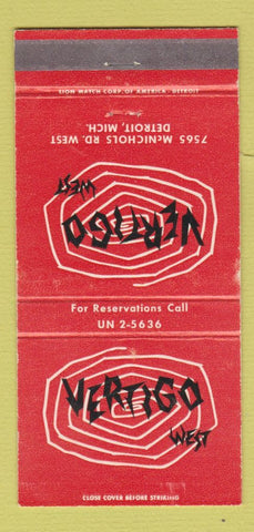 Matchbook Cover - Vertigo Detroit MI 30 Strike