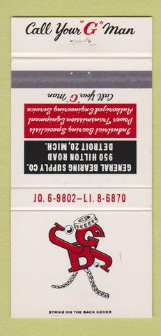Matchbook Cover - General Bearing Supply Detroit MI 30 Strike