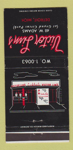 Matchbook Cover - Victor Lim's Restaurant Detroit MI Chinese 30 Strike