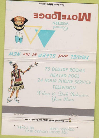 Matchbook Cover - Motel Lodge Oxnard CA girlie 40 Strike