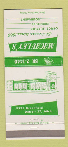 Matchbook Cover - Macauley's Stationers Detroit MI 30 Strike