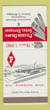 Matchbook Cover - Pilgrim Drawn Steel Detroit MI SAMPLE Plymouth 30 Strike