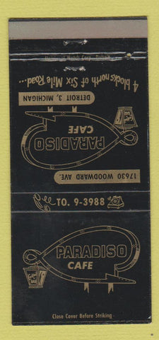 Matchbook Cover - Paradiso Cafe Detroit MI 30 Strike