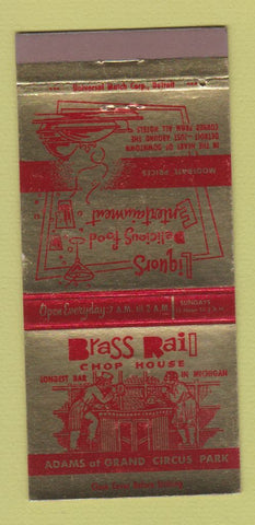 Matchbook Cover - Brass Rail Chop House Detroit MI 30 Strike