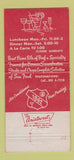 Matchbook Cover - Schweizer's Detroit MI restaurant BLACK #1 30 Strike
