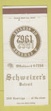 Matchbook Cover - Schweizer's Detroit MI restaurant WHITE #2 WEAR 30 Strike