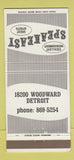 Matchbook Cover - Speakeasy Restaurant Detroit MI 30 Strike