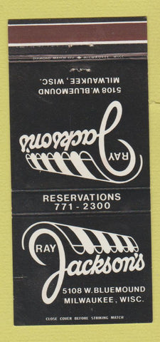 Matchbook Cover - Ray Jackson's Restaurant Milwaukee WI 30 Strike