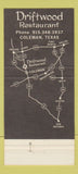 Matchbook Cover - Driftwood  Restaurant Coleman TX 30 Strike