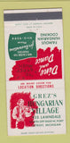 Matchbook Cover - Gretz's Hungarian Village Detroit MI 30 Strike