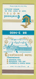 Matchbook Cover - Crestwood Motel Detroit MI SAMPLE 30 Strike