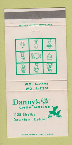 Matchbook Cover - Danny's Gin Mill Chop House Detroit MI 30 Strike