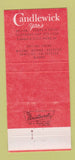 Matchbook Cover - Candlewick Yarns Dalton GA 30 Strike