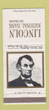 Matchbook Cover - Lincoln National Bank Miami FL Abraham 30 Strike