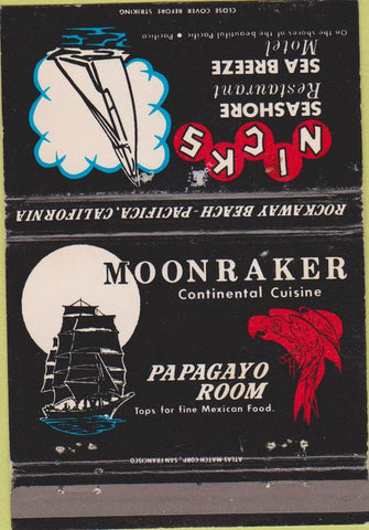 Matchbook Cover - Nicks Seashore Pacifica CA WEAR 40 Strike