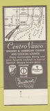 Matchbook Cover - Juanito's Centro Vasco Miami FL 30 Strike