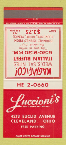 Matchbook Cover - Luccioni's Italian Restaurant Cleveland OH 30 Strike