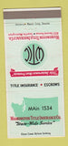 Matchbook Cover - Washington Title Insurance Seattle WA 30 Strike