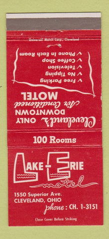 Matchbook Cover - Lake Erie Motel Cleveland OH 30 Strike