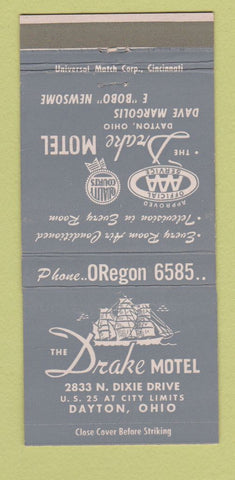 Matchbook Cover - Drake Motel Dayton OH 30 Strike