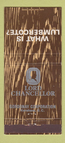 Matchbook Cover - Lord Chancellor Lumbercote Gordonay Kershaw SC 30 Strike