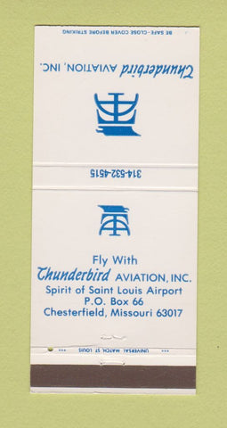 Matchbook Cover - Thunderbird Aviation Chesterfield MO 30 Strike