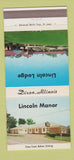 Matchbook Cover - Lincoln Manor Dixon IL 30 Strike